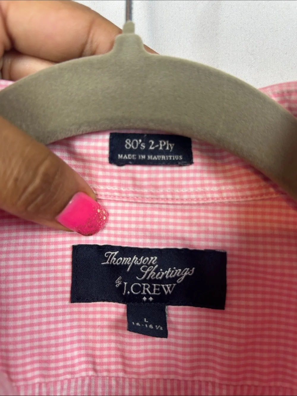 J. Crew Pink Micro-Check Long Sleeve Dress Shirt